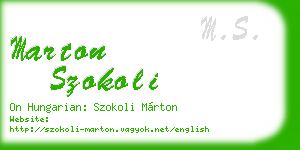 marton szokoli business card