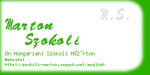 marton szokoli business card